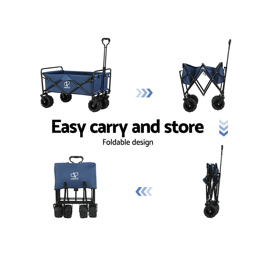 Gardeon Foldable Wagon Cart Trolley Cart Collapsible Beach Outdoor Garden Cart - MarKay Outdoors