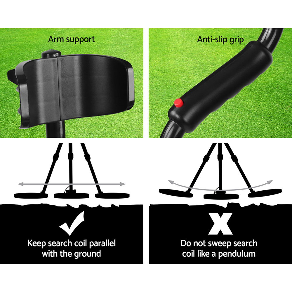 Metal Detector 180MM Deep Sensitive Waterproof Treasure Hunter Gold Digger Black - MarKay Outdoors