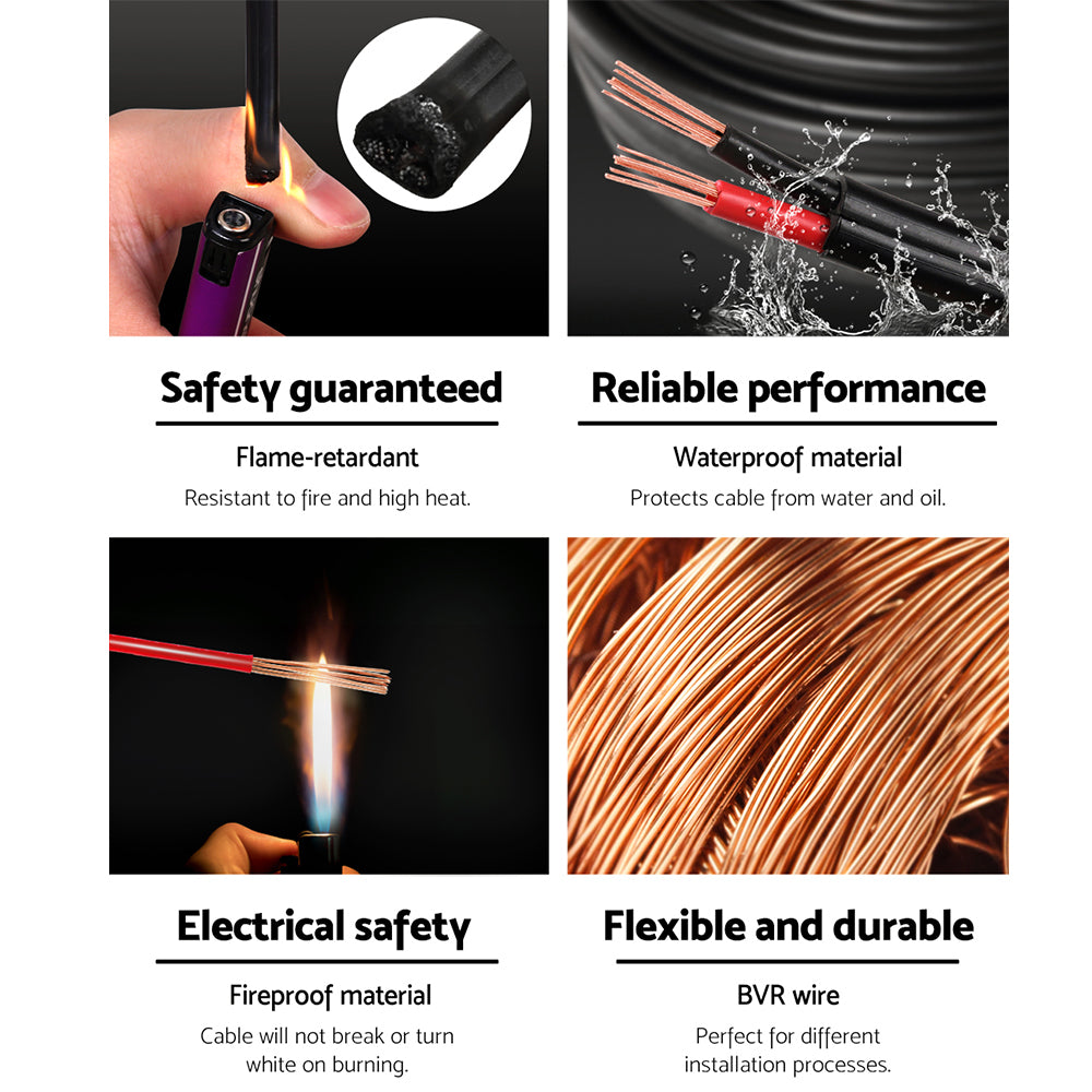 2.5MM Electrical Cable Twin Core Extension Wire 100M Car Solar Panel 450V - MarKay Outdoors