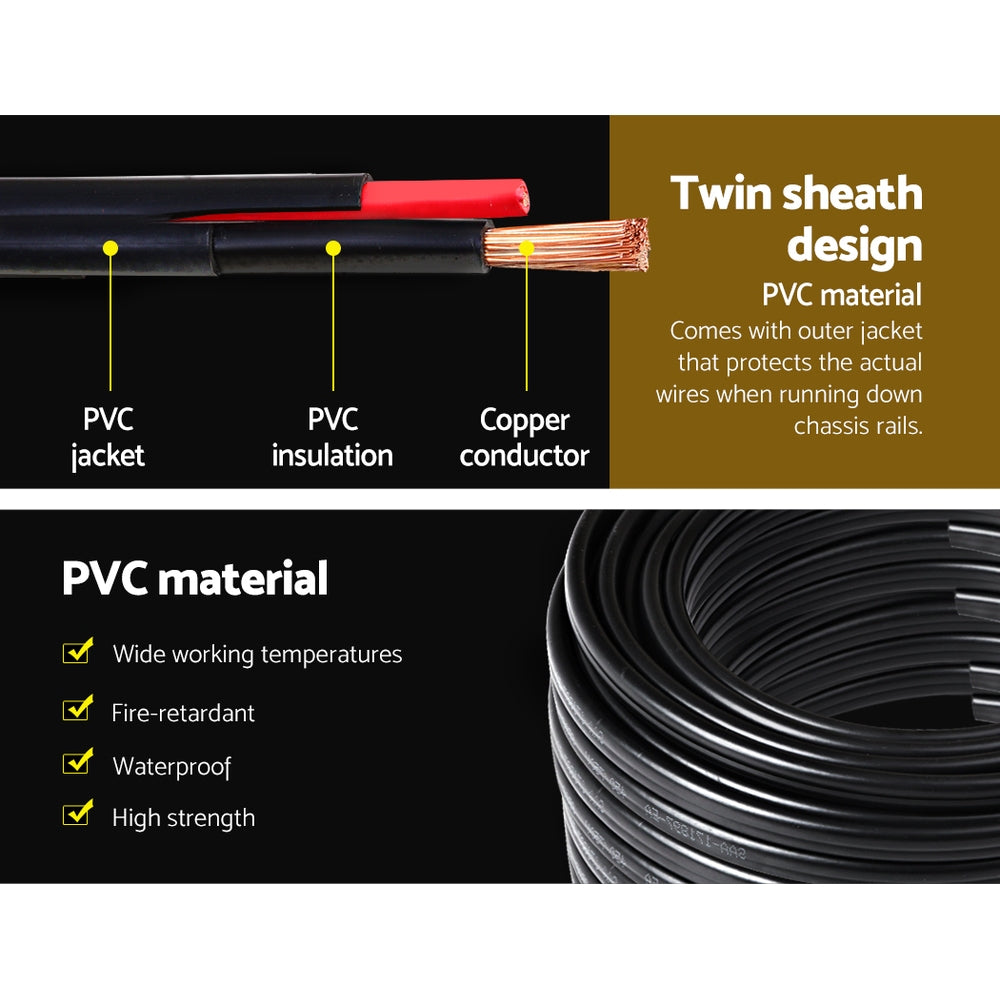 Twin Core Wire Electrical Automotive Cable 2 Sheath 450V 3MM 100M - MarKay Outdoors