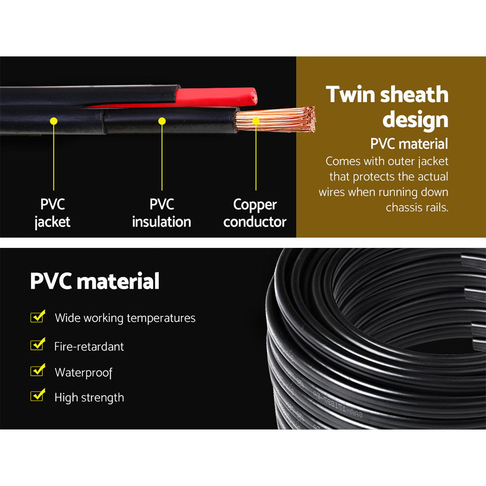 Twin Core Wire Electrical Automotive Cable 2 Sheath 450V 4MM 30M - MarKay Outdoors