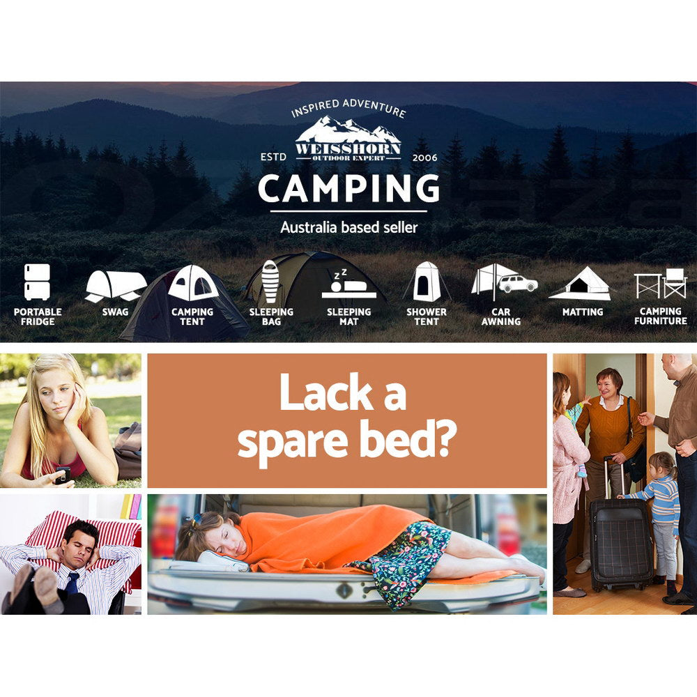 Weisshorn Double Size Self Inflating Mattress Mat 10CM Thick Coffee - MarKay Outdoors
