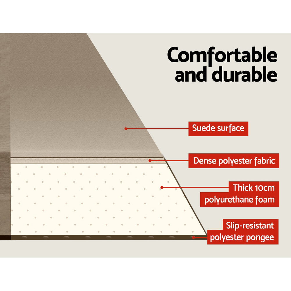 Weisshorn Double Size Self Inflating Mattress Mat 10CM Thick Coffee - MarKay Outdoors