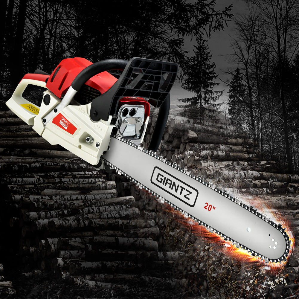Giantz 62CC Chainsaw Commercial Petrol 20" Bar E-Start 20 Bar Pruning Chain Saw - MarKay Outdoors