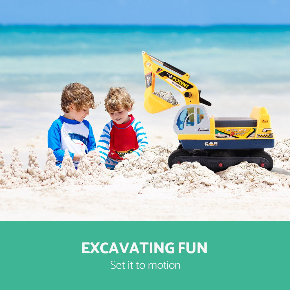 Keezi Kids Ride On Excavator - Yellow - MarKay Outdoors