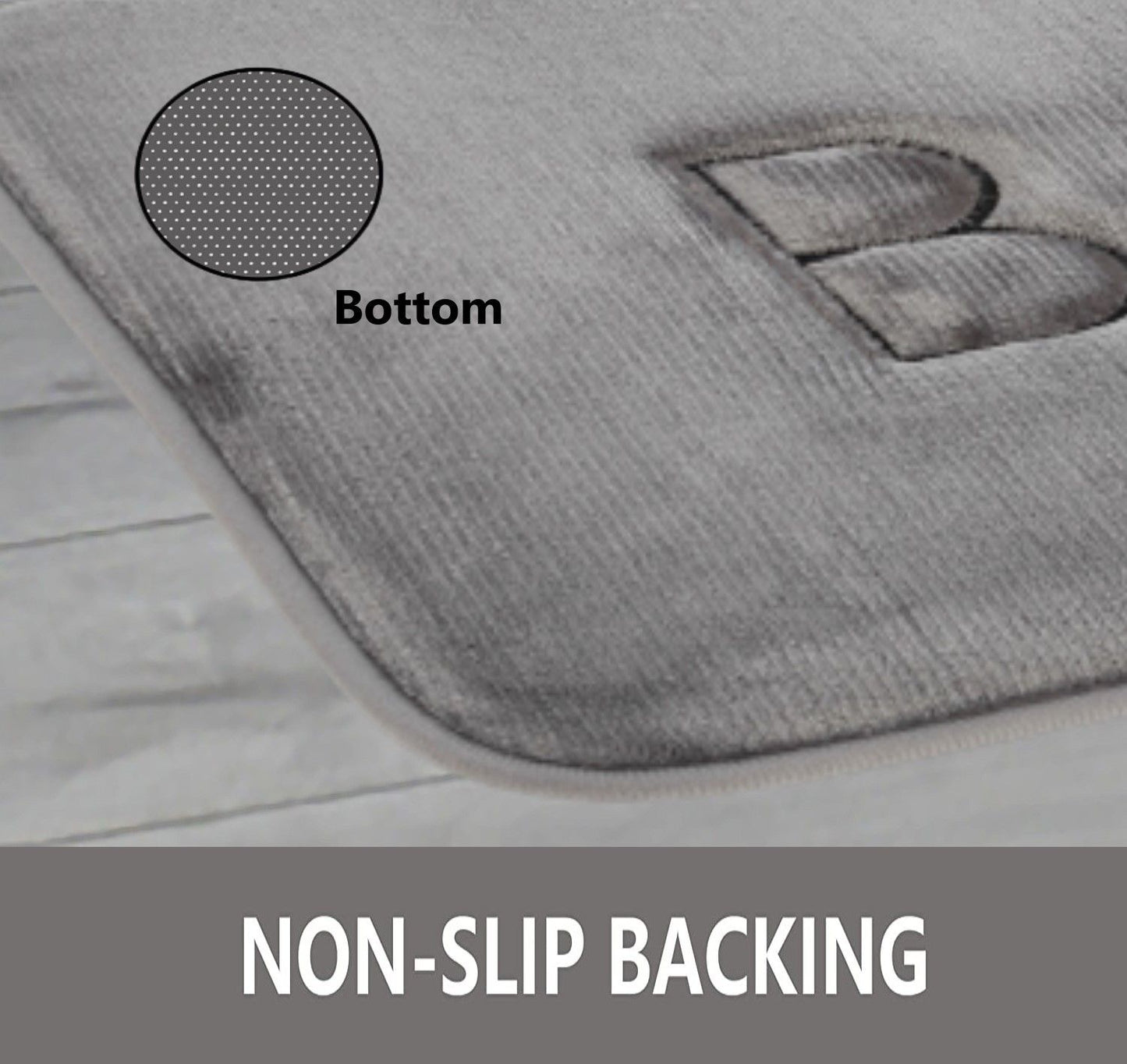 Extra Thick Memory Foam & Super Comfort Bath Rug Mat for Bathroom (60 x 40 cm, Grey) - MarKay Outdoors