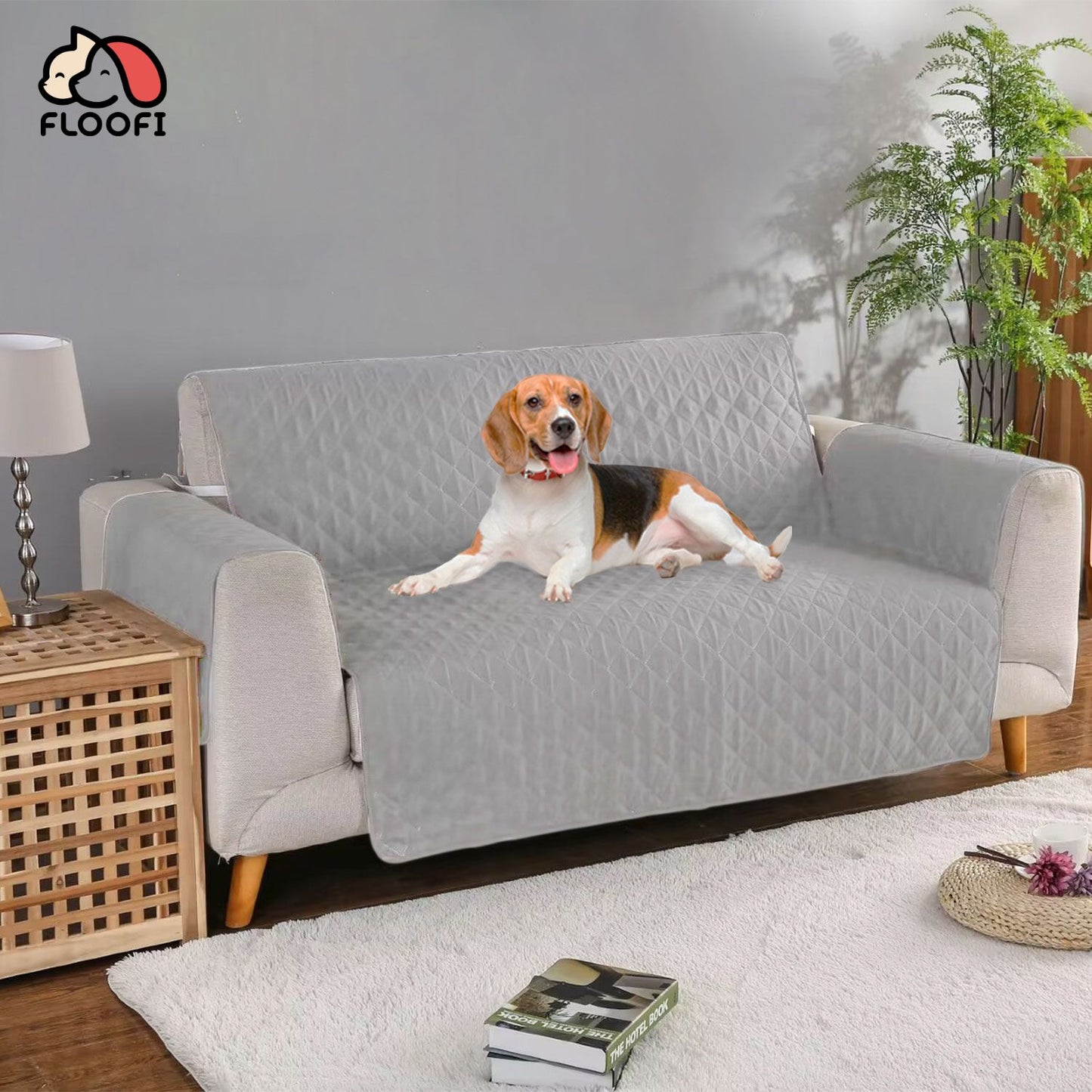 FLOOFI Pet Sofa Cover 3 Seat (Grey) FI-PSC-110-SMT