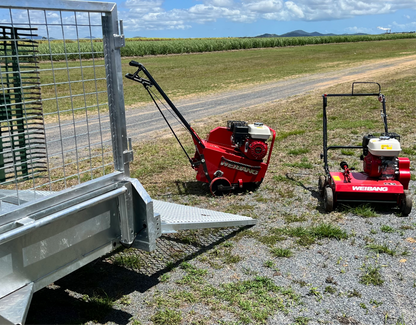 Lawn Care Trailer Hire Mackay | Aerator + Dethatcher + Rakes Included