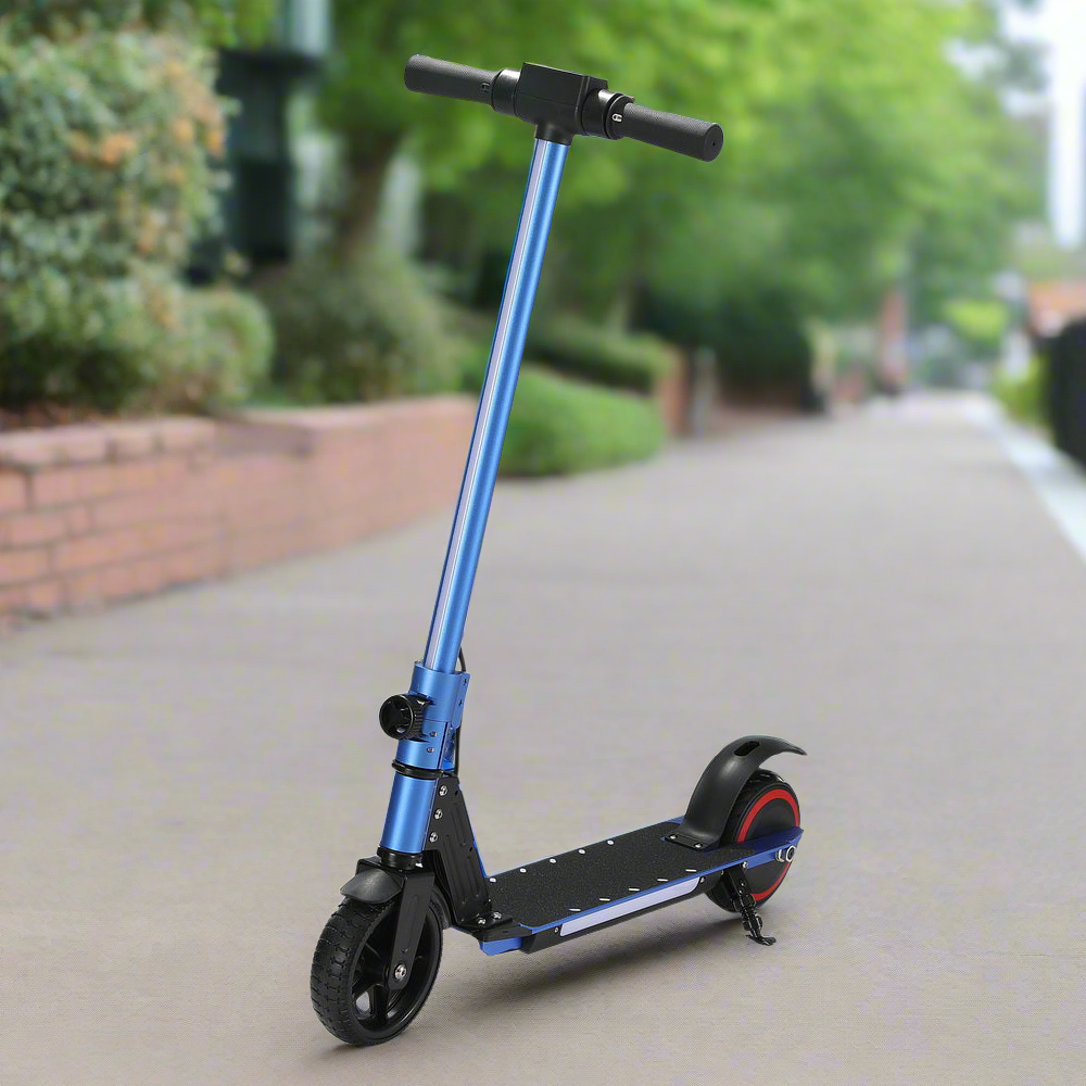 Electric Scooter 130W 16KM/H LED Light Folding Portable Riding Commuter Blue