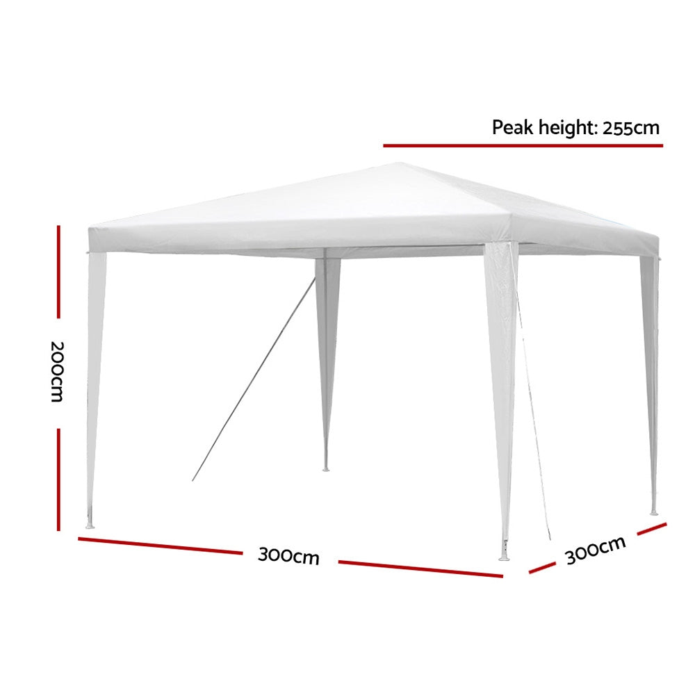 Instahut Gazebo 3x3m Wedding Party Marquee Tent Outdoor Event Camping Canopy Shade White