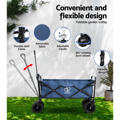 Gardeon Foldable Wagon Cart Trolley Cart Collapsible Beach Outdoor Garden Cart