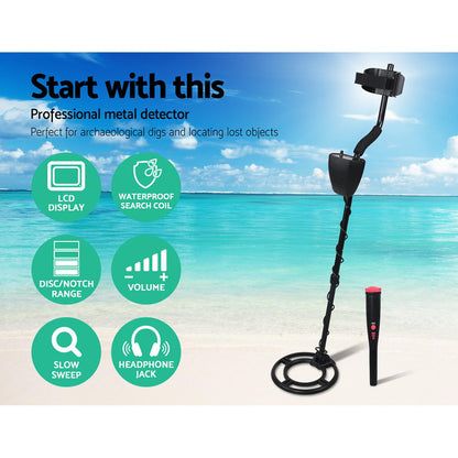 Metal Detector 220MM Deep Sensitive Waterproof Pinpointer Treasure Hunter