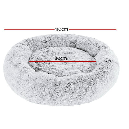 i.Pet Pet Bed Dog Cat 110cm Calming Extra Large Soft Plush Charcoal