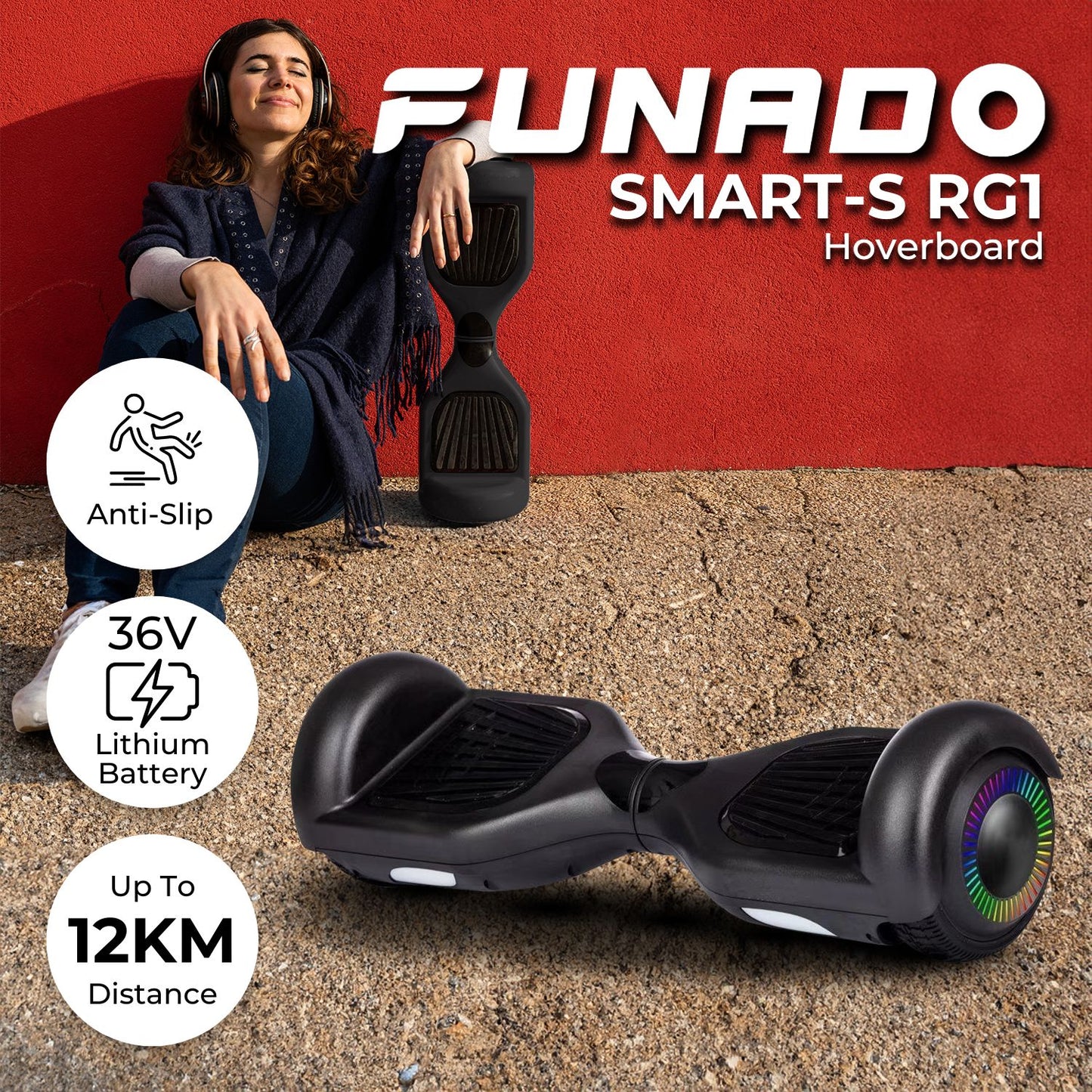 Funado Smart-S RG1 Hoverboard Black