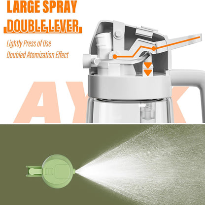 600ml 2 in 1 Glass Oil Sprayer Dispenser Kitchen Sprayz Cooking Baking Oil Bottle BBQ Spray Green