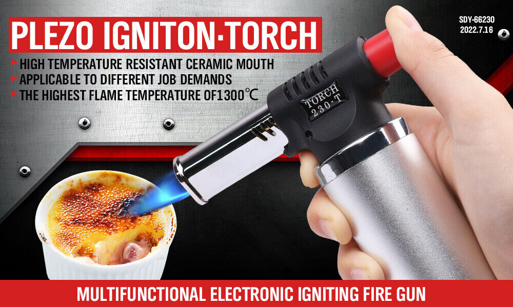 Butane Torch Gas Blow Jet Lighter Refillable Soldering Gun Flame Heat Food BBQ