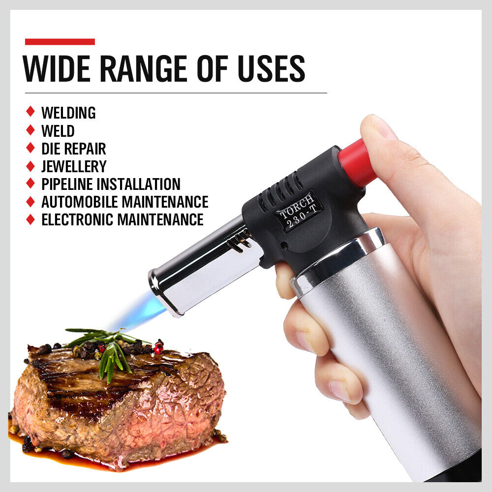 Butane Torch Gas Blow Jet Lighter Refillable Soldering Gun Flame Heat Food BBQ