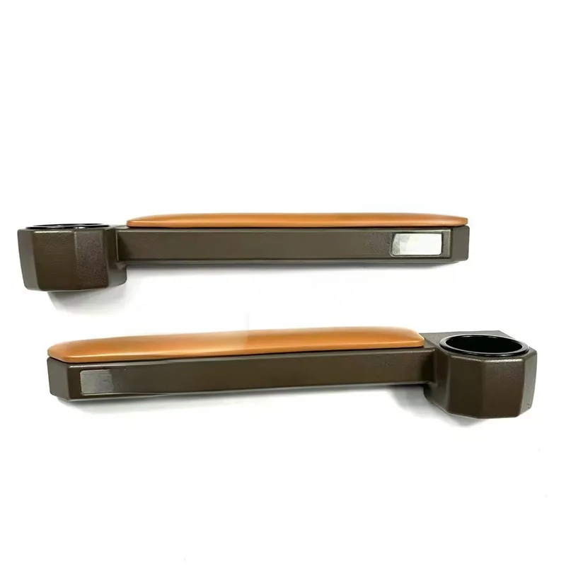 Toyota Land Cruiser FJ76/FJ79 Door Armrest Cup Holder Set - Brown Leather