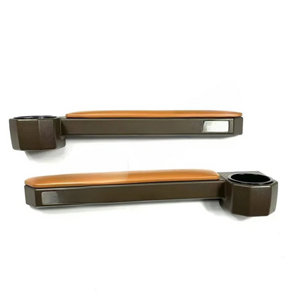 Toyota Land Cruiser FJ76/FJ79 Door Armrest Cup Holder Set - Brown Leather