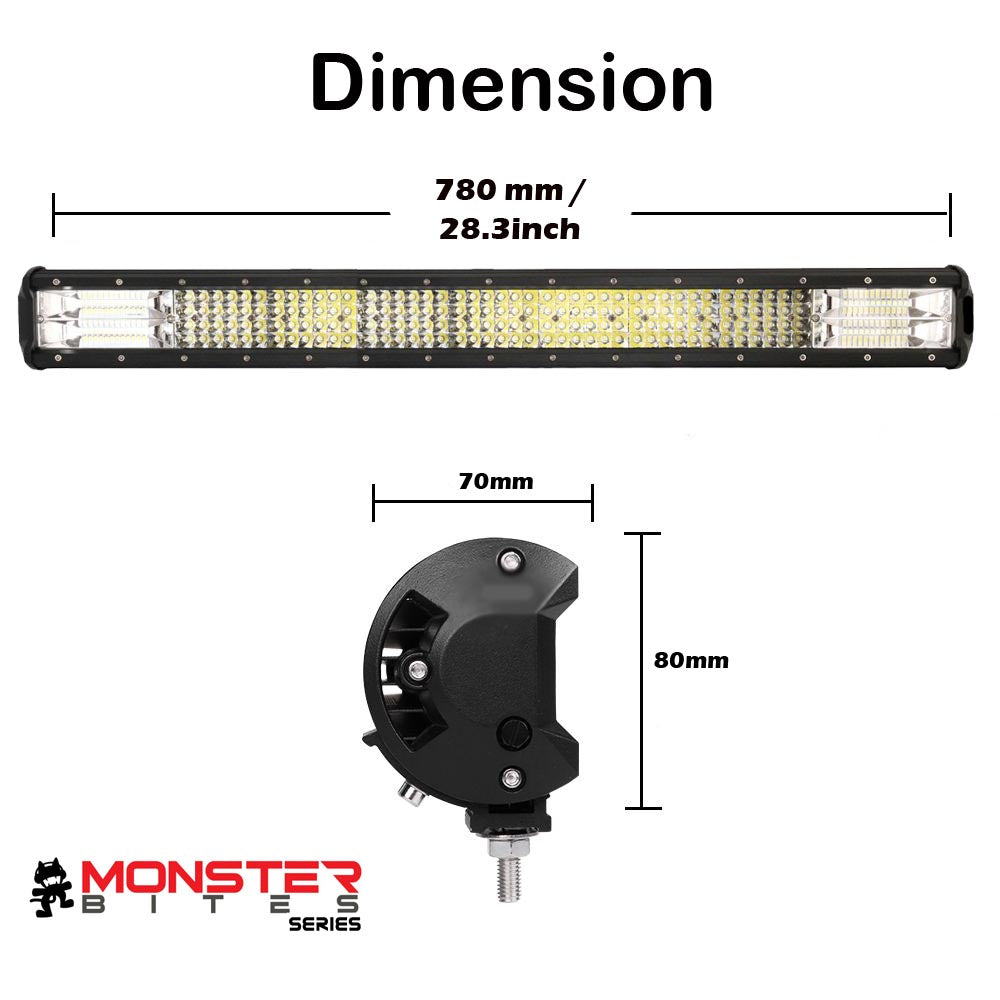 28 inch Philips LED Light Bar Quad Row Combo Beam 4x4 Work Driving Lamp 4wd - MarKay Outdoors
