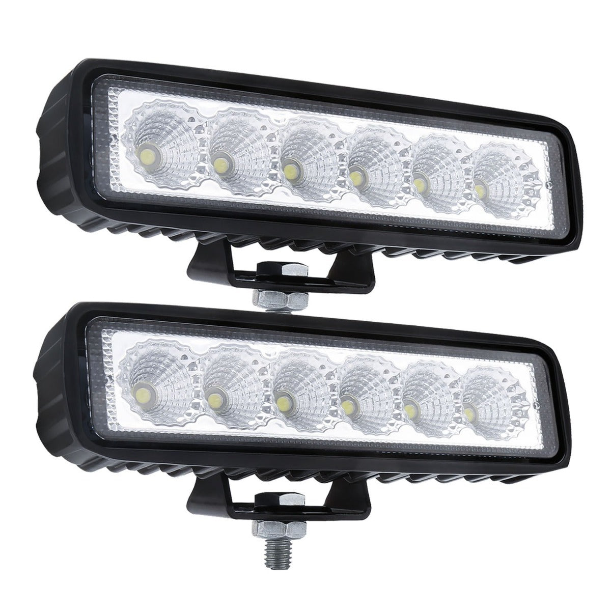 2 x 6inch 18W LED Work Light Bar Driving Lamp Flood Truck Offroad MINING UTE 4WD - MarKay Outdoors