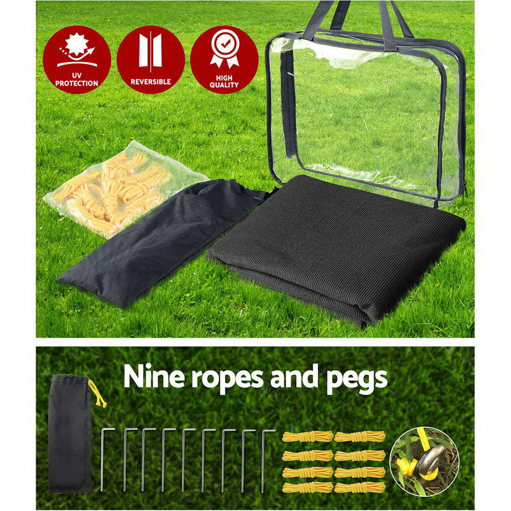 Black Caravan Privacy Screen 1.95 x 2.2M End Wall or Side Sun Shade Roll Out - MarKay Outdoors