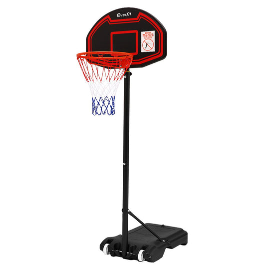 Everfit 2.1M Adjustable Portable Basketball Stand Hoop System Rim Black - MarKay Outdoors