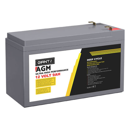 Giantz AGM Deep Cycle Battery 12V 9Ah Box Portable Solar Caravan Camping