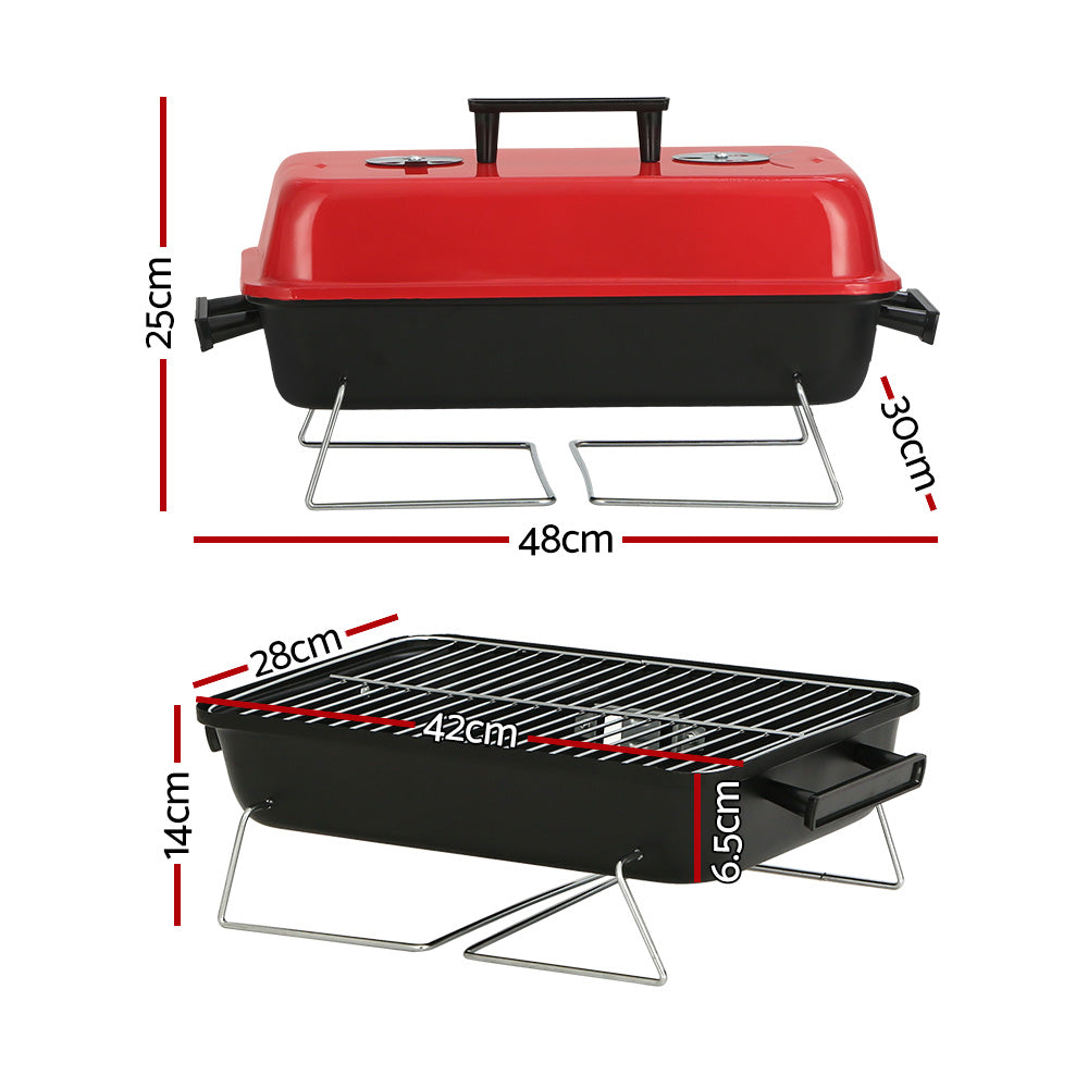 Grillz Charcoal BBQ Portable Grill Camping Barbecue Outdoor Cooking Smoker - MarKay Outdoors