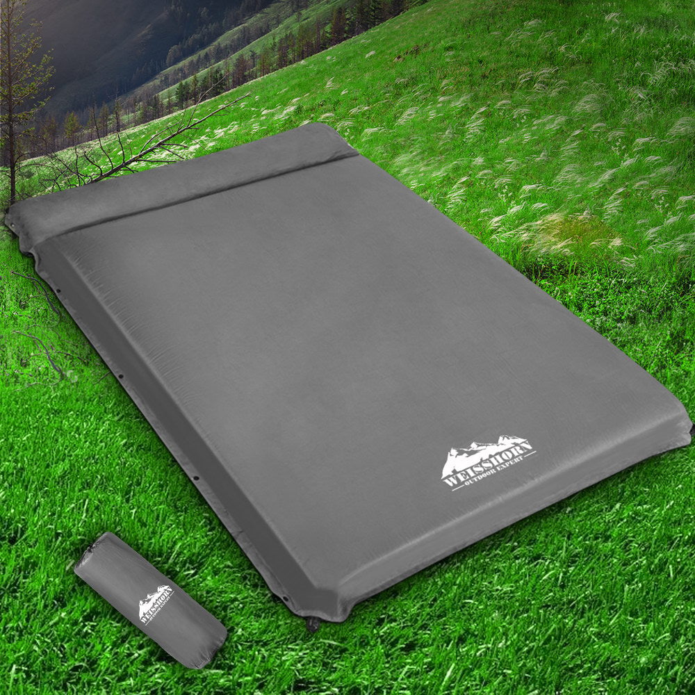 Weisshorn Double Size Self Inflating Mattress - Grey - MarKay Outdoors