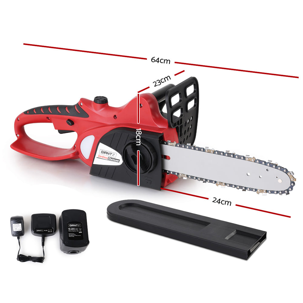 Giantz 20V Cordless Chainsaw - Black and Red - MarKay Outdoors