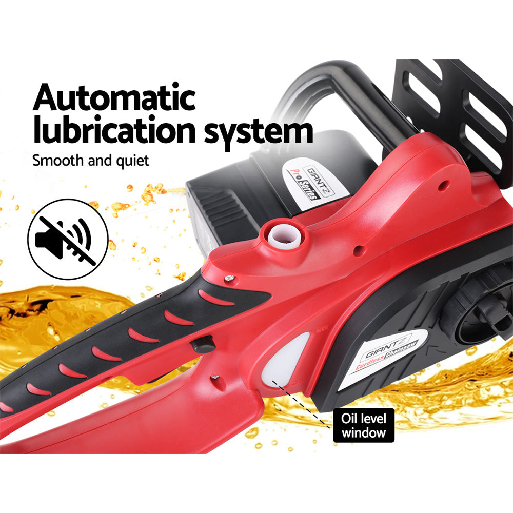 Giantz 20V Cordless Chainsaw - Black and Red - MarKay Outdoors