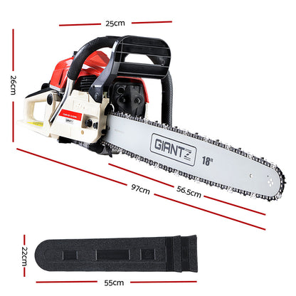 Giantz Petrol Chainsaw Commercial E-Start 18'' - MarKay Outdoors