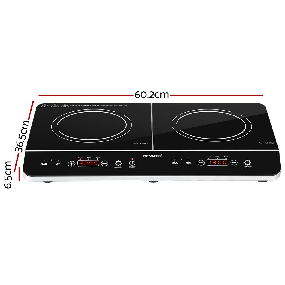 Devanti Electric Induction Cooktop 60cm Portable Kitchen Ceramic Glass Cooker - MarKay Outdoors