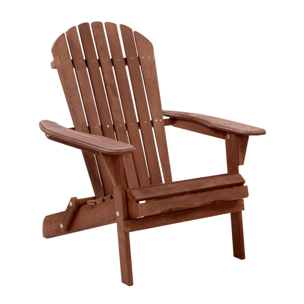 Gardeon Outdoor Furniture Beach Chair Wooden Adirondack Patio Lounge Garden - MarKay Outdoors