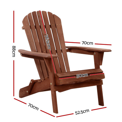 Gardeon Outdoor Furniture Beach Chair Wooden Adirondack Patio Lounge Garden - MarKay Outdoors