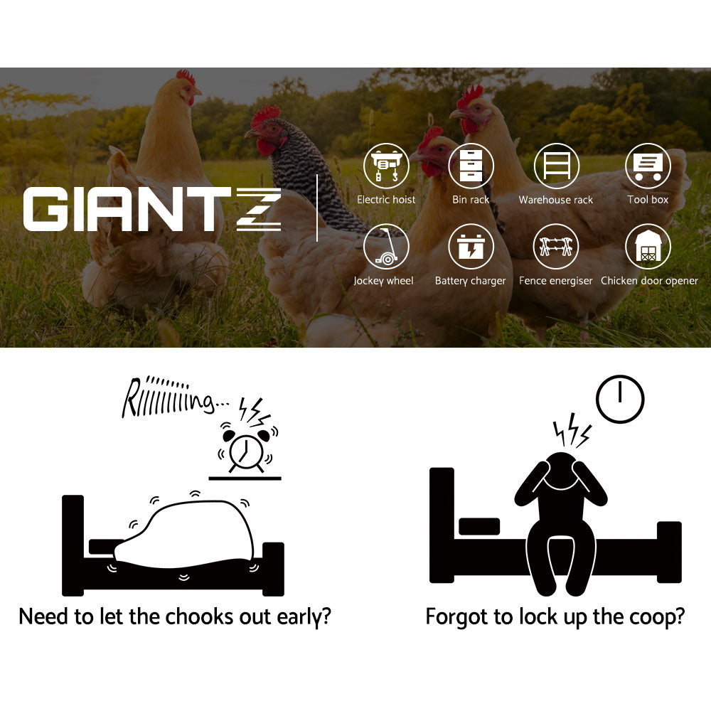 Giantz Automatic Chicken Coop Door Opener Cage Closer - MarKay Outdoors