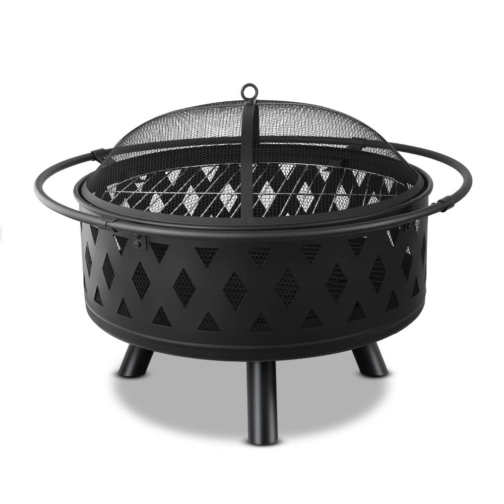 Fire Pit BBQ Charcoal Grill Ring Portable Outdoor Kitchen Fireplace 32" - MarKay Outdoors