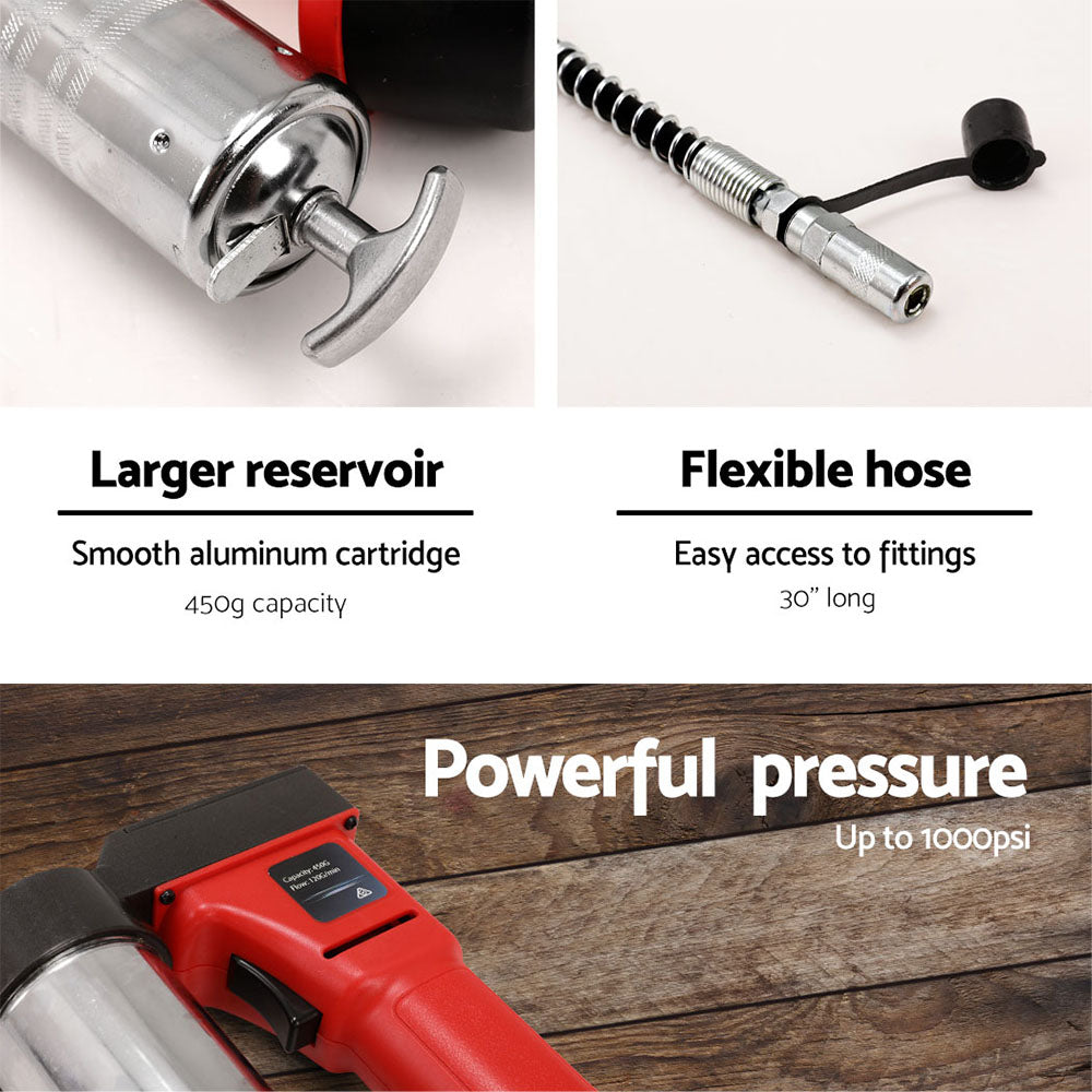 Giantz 20V Rechargeable Cordless Grease Gun - Red - MarKay Outdoors