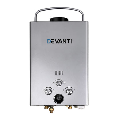 Devanti Outdoor Gas Hot Water Heater Portable Camping Shower 12V Pump Grey - MarKay Outdoors