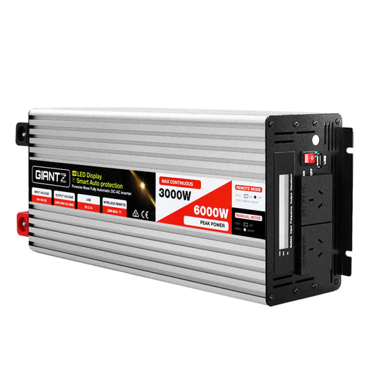 Giantz Power Inverter 3000W or 6000W Pure Sine Wave 12V-240V Camping Boat Caravan - MarKay Outdoors