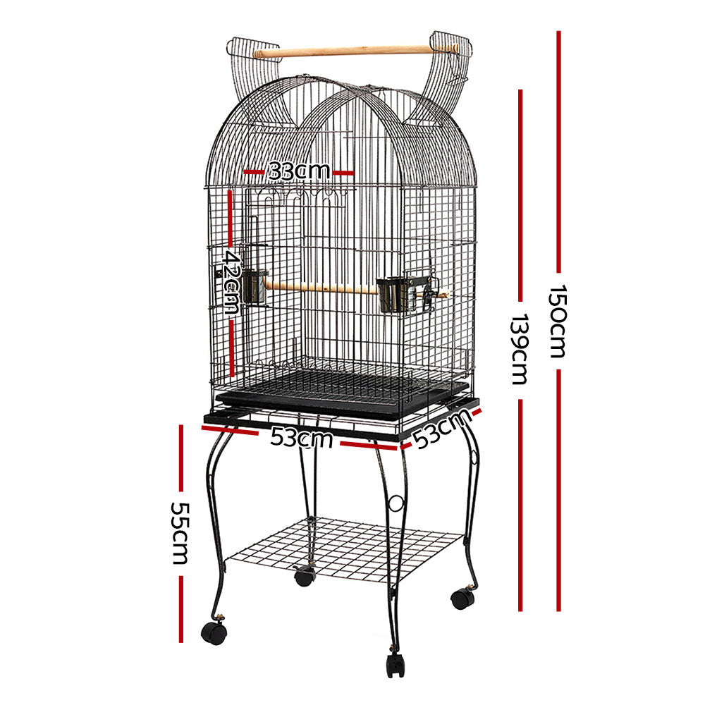 i.Pet Large Bird Cage with Perch - Black - MarKay Outdoors