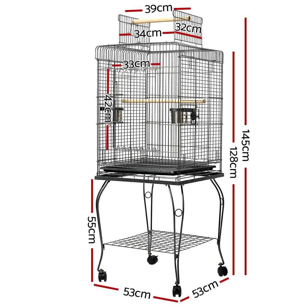 i.Pet Large Bird Cage with Perch - Black - MarKay Outdoors