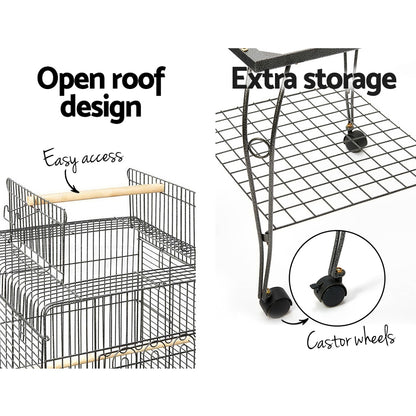 i.Pet Large Bird Cage with Perch - Black - MarKay Outdoors