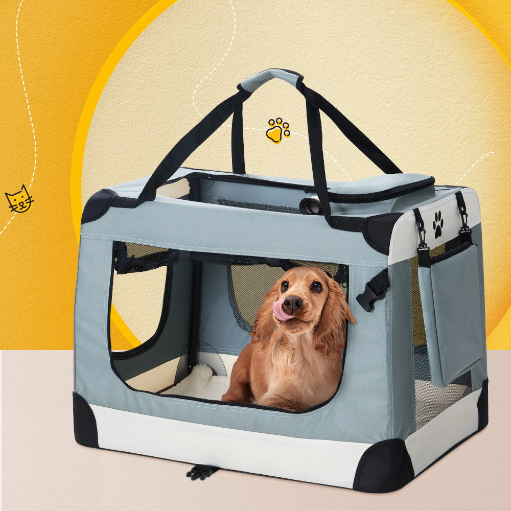 i.Pet Pet Carrier Large Soft Crate Dog Cat Travel Portable Cage Kennel Foldable