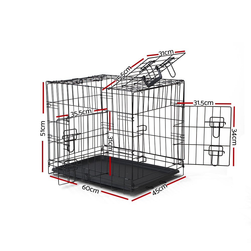 i.Pet Dog Cage 24inch Pet Cage - Black - MarKay Outdoors