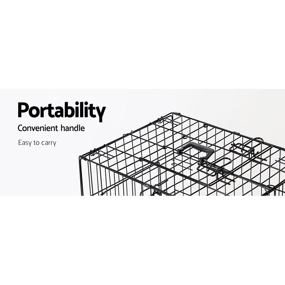 i.Pet Dog Cage 24inch Pet Cage - Black - MarKay Outdoors