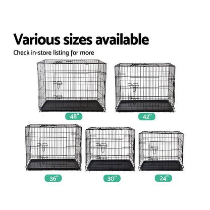 i.Pet Dog Cage 24inch Pet Cage - Black - MarKay Outdoors