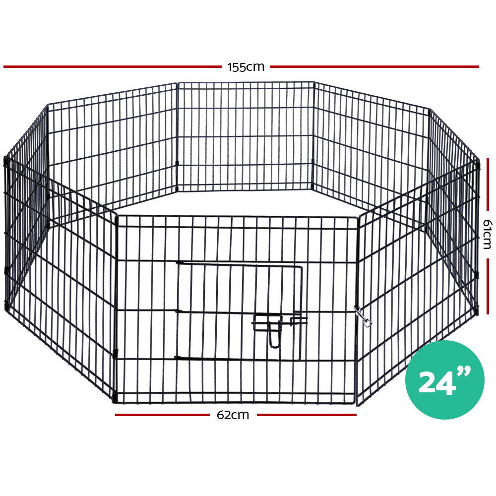 i.Pet Pet Dog Playpen 24" 8 Panel Puppy Exercise Cage Enclosure Fence - MarKay Outdoors