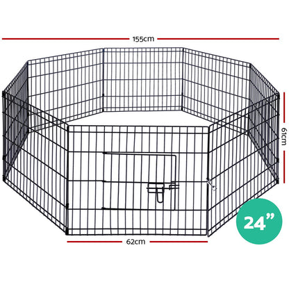 i.Pet Pet Dog Playpen 24" 8 Panel Puppy Exercise Cage Enclosure Fence - MarKay Outdoors